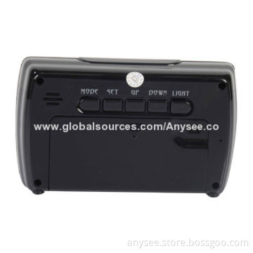 Desk Alarm Spy Camera Clock, 1,280 x 720 Pixels Resolution of Video, JPE Picture Format